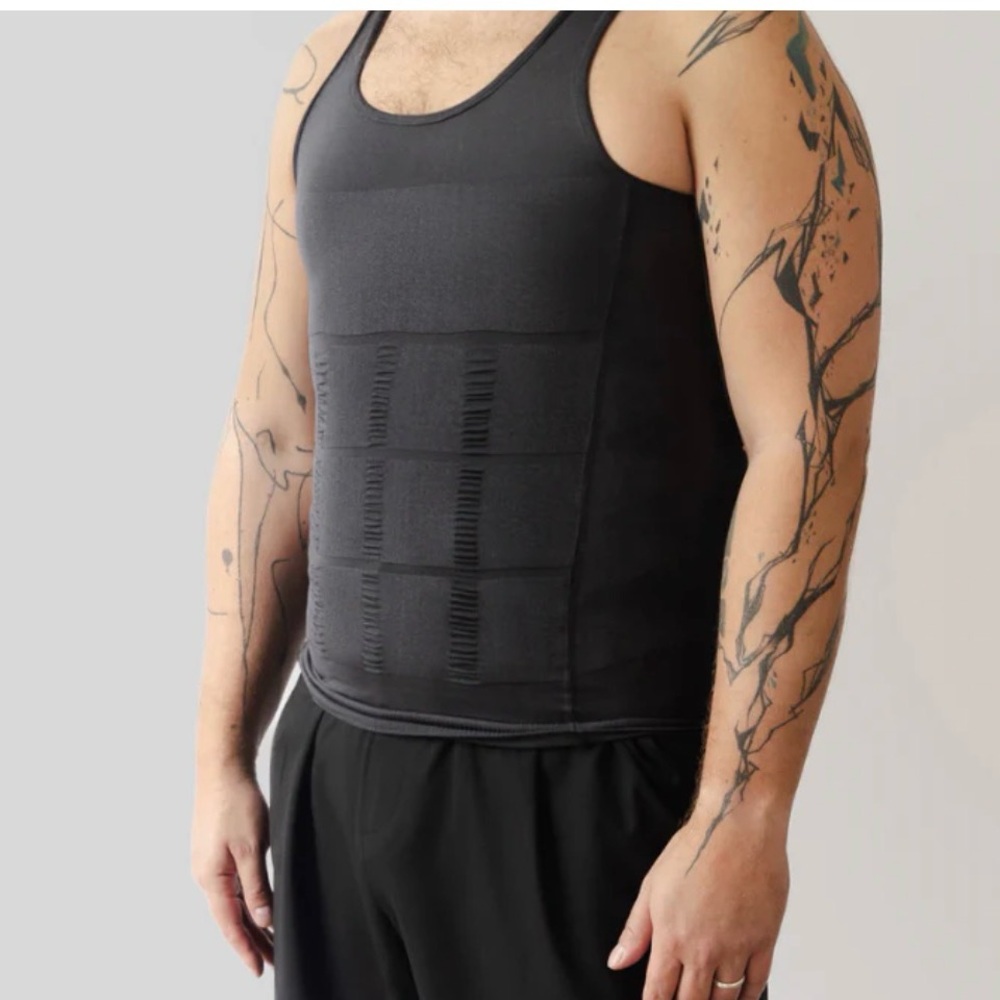 Shaperluv Men's Compression Tank Undershirt - Sculpting Support Size XXL